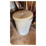 Vintage Galvanized Steel Trash Can with Lid