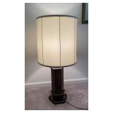 MCM Carved Wood Column Table Lamp Large