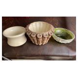 Vintage Ceramic & Glass Planter Bowl Set Decor