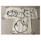 Sumi-E Painting Robot Art 1982 World's Fair Set