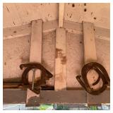 Vintage Rustic Cast Iron Horseshoes with Spring