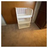 White Plastic 3-Tier Stackable Storage Shelf Unit