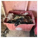 Tub of Assorted Rope, Cord & Bungee Straps