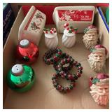 Christmas Salt & Pepper Shakers Napkin Rings Loaf