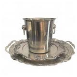Gorham EP Strasbourg Tray & Ice Bucket Set