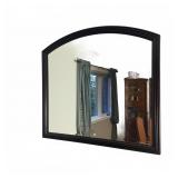 Arched Wall Mirror with Dark Wood Frame
