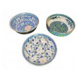 Japanese Hand-Painted Floral Bowls Set