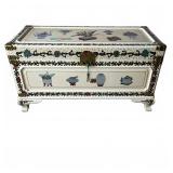 Vintage East Asian Hand-Painted Wood Chest
