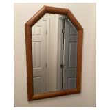 Octagon-Topped Wood Framed Wall Mirror