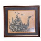 Framed Thai Royal Barge Print Artwork