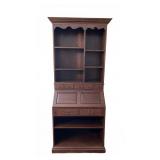 Wood Secretary Bookcase with Drawers