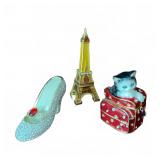 3 Paris w/Love Hinged Trinket Boxes