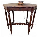 Antique Scalloped-Edge Side Table