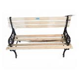 Wood & Cast Iron Slat-Back Garden Bench