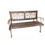 Wood & Cast Iron Outdoor Bench