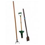 Garden Tools Including Hoe & Sod Plugger