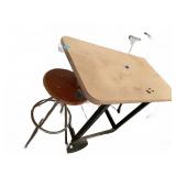 Workshop Table With Metal Stool