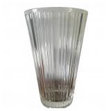 Vertical Ribbed Clear Glass Vase
