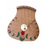 Vintage Folk Art Door Harp with Floral Design