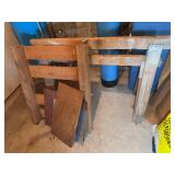 Wood Saw Horse Lot With Assorted Other Wood