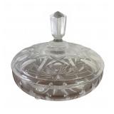 Vintage Cut Crystal Lidded Footed Dish