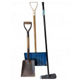Shovel, Snow Shovel & Push Broom Set