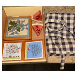 Ceramic Tile Trivets, Salt Shakers, Apron