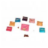 Asian Silk Coin Pouches & Glass Miniatures