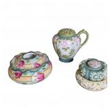 Japanese Moriage Porcelain Hair Receivers & Shake