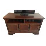 Wood Entertainment Console with Cabinets