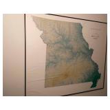 Framed Topographical Map of Missouri