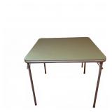Metal Folding Table with Green Top