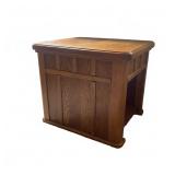 Oak Veneer Square End Table