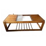 Wood & Glass Coffee Table With Shelf