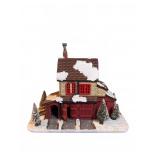 Wooden Snow-Covered House Model