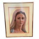 Framed Religious Print of Madonna