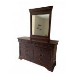 Dark Wood Dresser with Removable Mirror