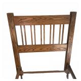 Mission Style Oak Headboard & Metal Bed Frame