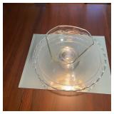 Clear Pressed Glass Bowl & Trays