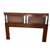 Vintage Cane & Wood Spindle Headboard