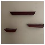 Three Wood Wall Shelves with Molding