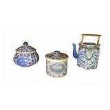 Blue & White Thai Hand-Painted Porcelain Set