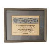 Framed Saint Francis de Sales Quote with Emb/