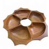 Mid-Century Modern Monkey Pod Sectioned Tray
