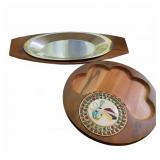 Sekei Japan Stainless & Wood Serving Trays