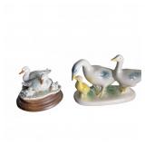 Porcelain Goose & Duck Family Figurines