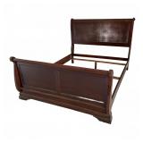 Dark Wood Sleigh Bed Frame, Indonesia