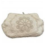 Vintage White Beaded Evening Purse