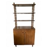 Wood Turned Post Storage Cabinet W/ Shelving