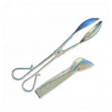 Vintage Zinc Serving Tongs